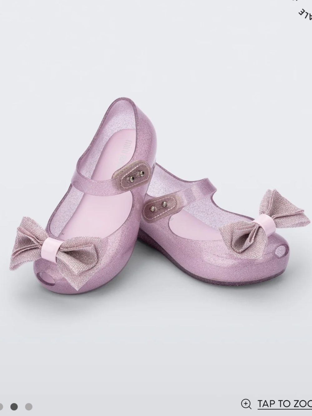 Mini Melissa Glitter Bow Mary Jane Flats - Lilac
